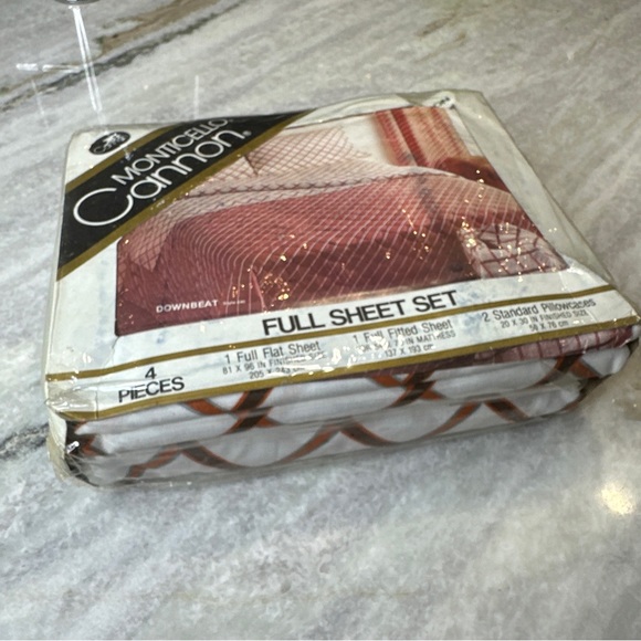 Vintage Monticello Cannon full size sheet set bedding flat fitted pillowcases - Picture 9 of 10